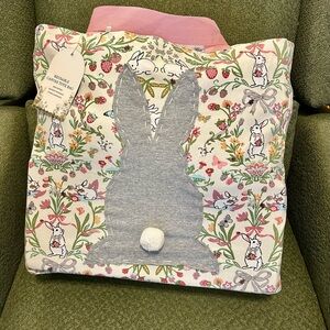 Charming Floral Bunny Tote Bag